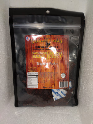 Tropical Fusion Brisket Beef Jerky with pinapple and mango
