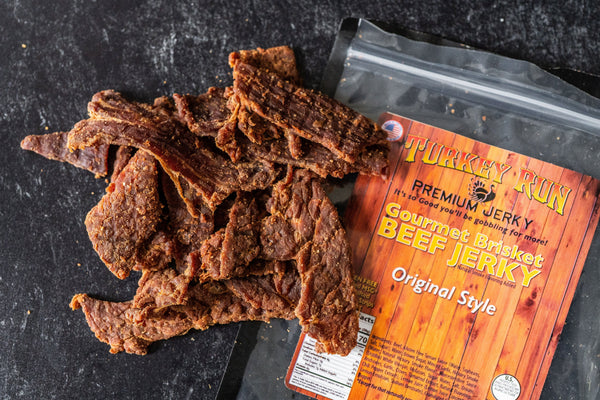 A photo of orignal Style Beef Jerky showing the quanity in a package.