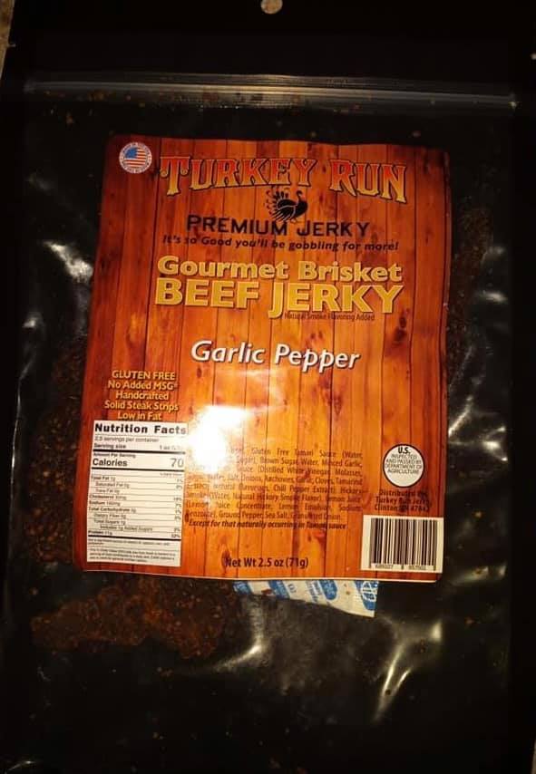Packaging for Garlic Pepper Brisket Beef Jerky