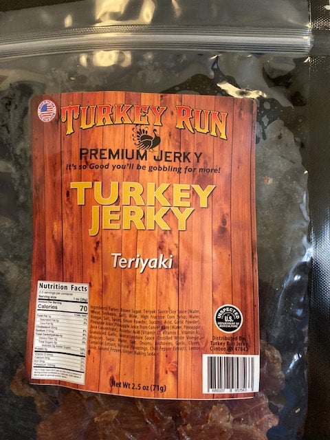 Packaging for our Teriyaki style Turkey Jerkey